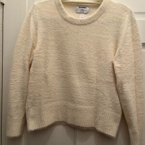 Old Navy Cream Crew Neck Sweater with Cozy Texture